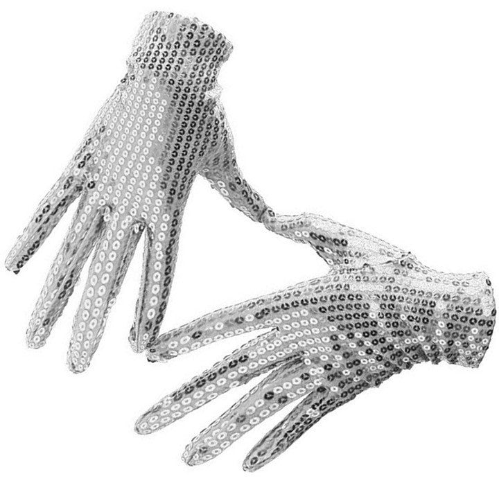 Silver Sequin Gloves