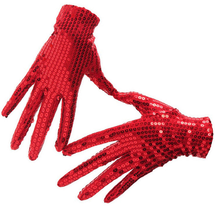 Red Sequin Gloves