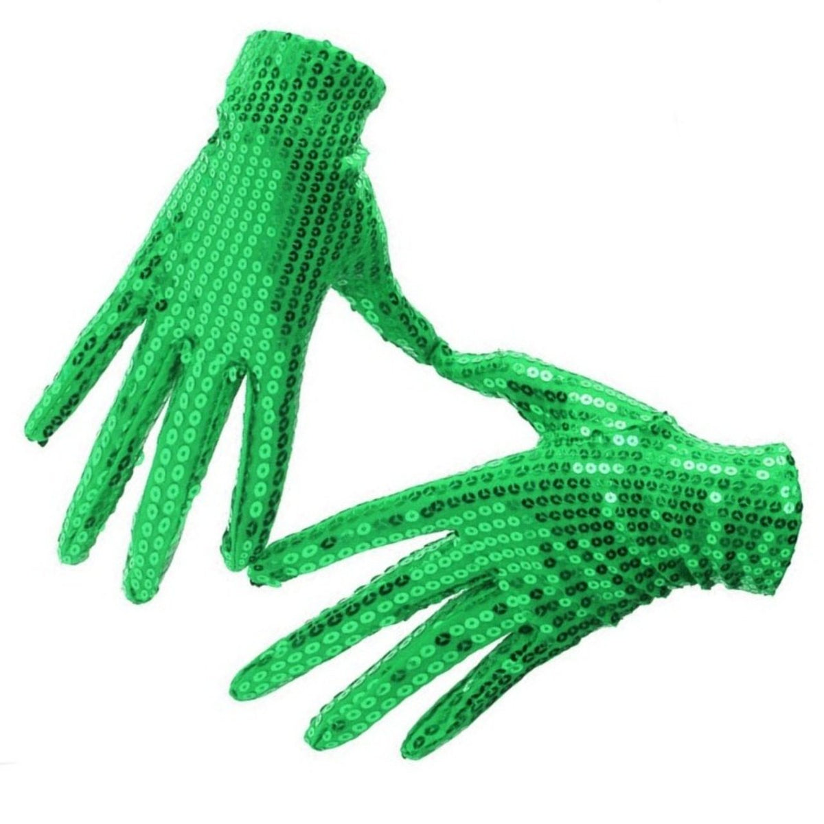 Green Sequin Gloves