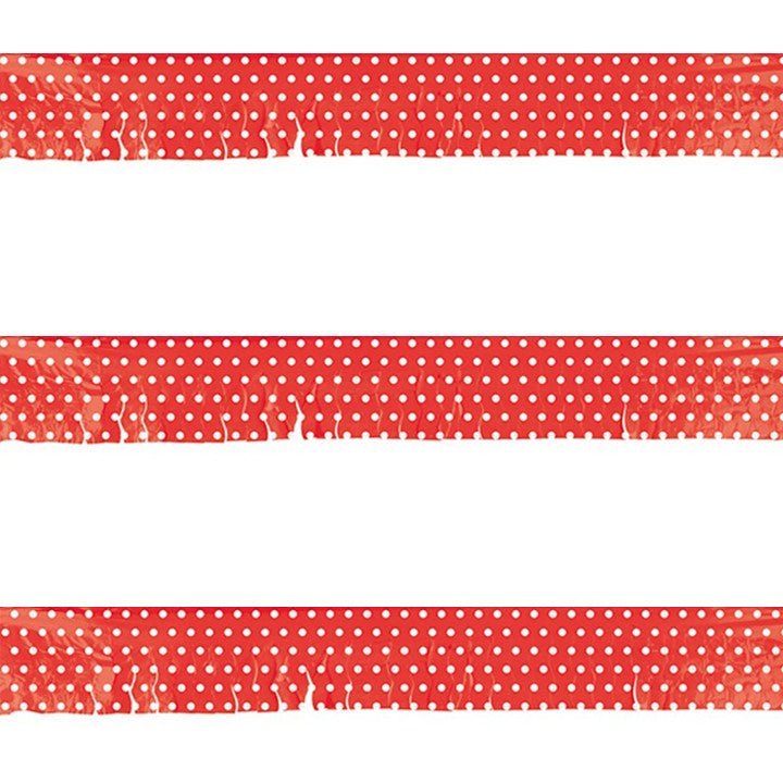 Red Fringed Garland with White Polka Dots