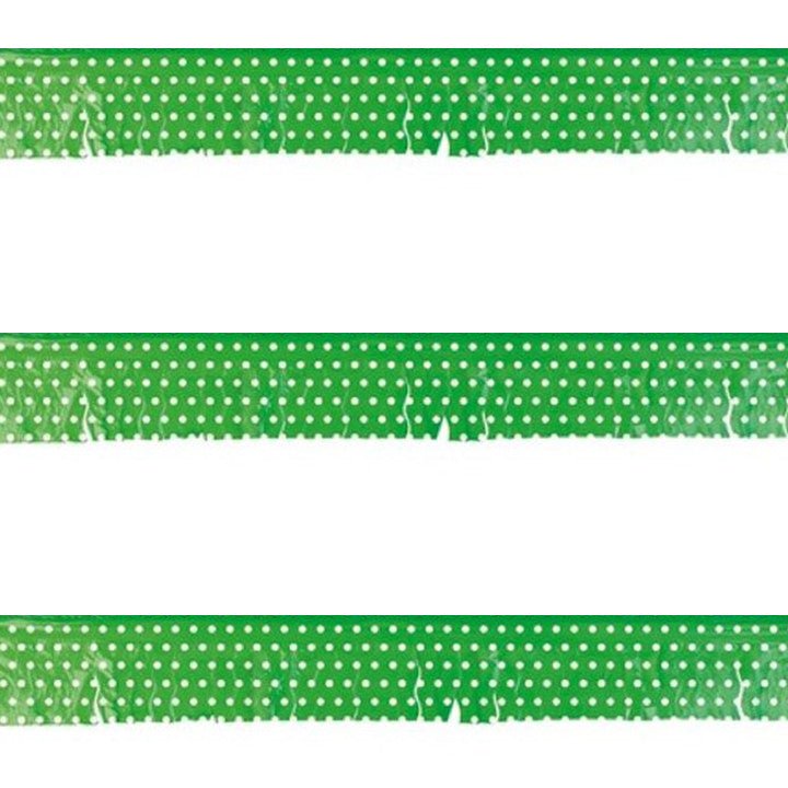 Green Fringe Garland with White Polka Dots