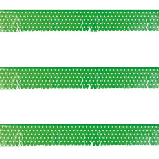 Green Fringe Garland with White Polka Dots