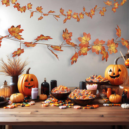 Autumn Orange Leaves Garland