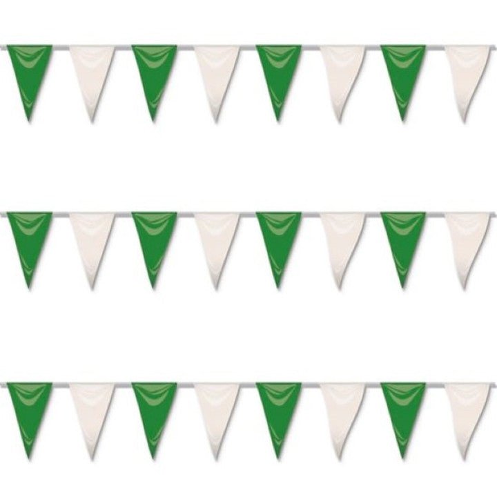 Green and White Triangle Garland