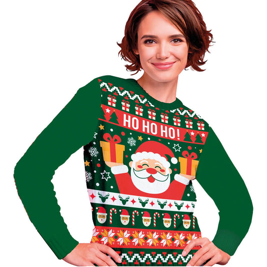 Womens Santa Claus Christmas Jumper