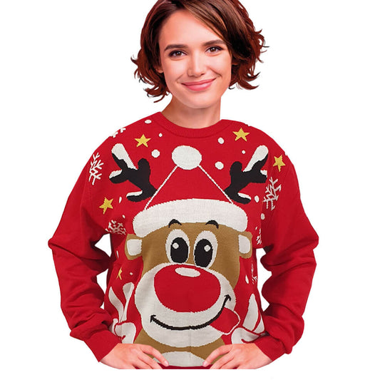 Womens Reindeer Christmas Jumper