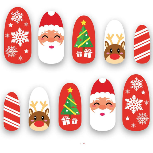 Set of 10 Christmas Nails