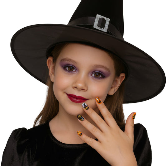 Kids Halloween Pumpkin 12-Nail Kit