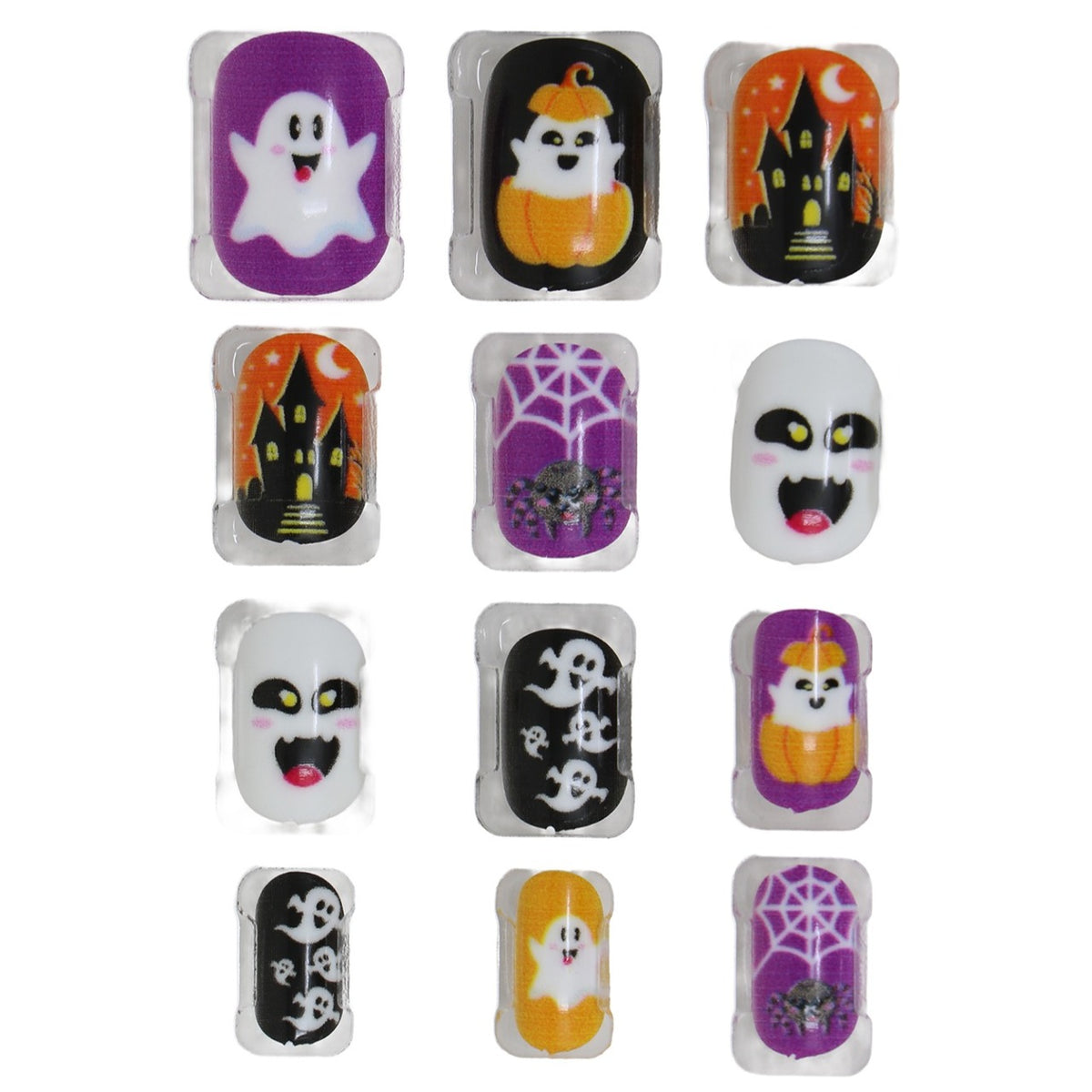 12-Piece Kids Halloween Ghost Nail Kit