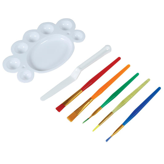 Makeup Kit: 5 Brushes, Spatula and Palette