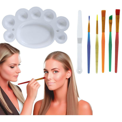Makeup Kit: 5 Brushes, Spatula and Palette