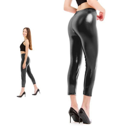 Adult Black Metallic Leggings