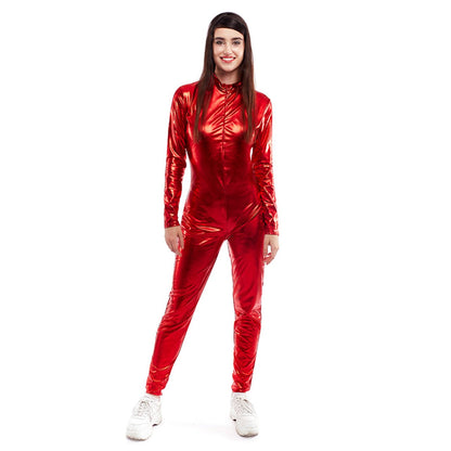 Red Metallic Tights Adult