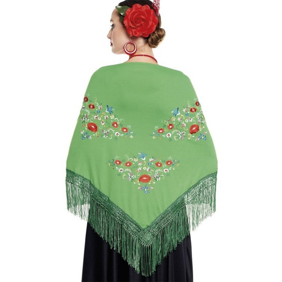 Embroidered Green Shawl