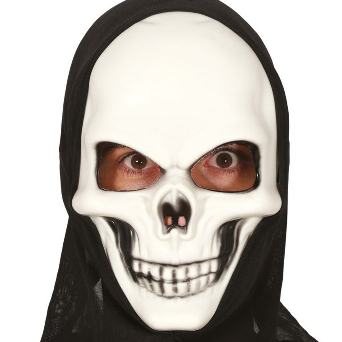 White Skull Mask with Hood