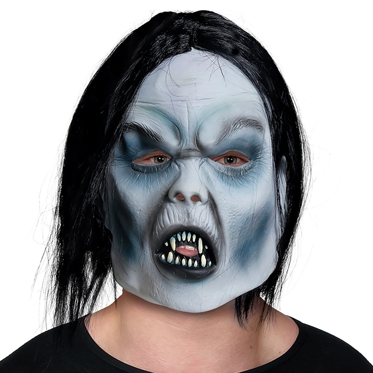 Latex Vampire Mask with Hair