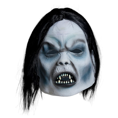Latex Vampire Mask with Hair
