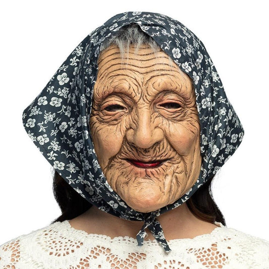 Wrinkled Old Woman Latex Mask