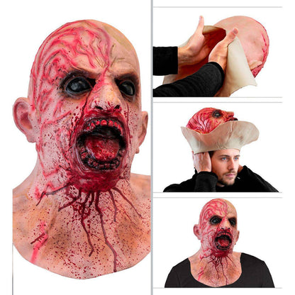 Bloody Zombie Latex Mask with Neck