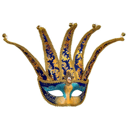 Blue Harlequin Venetian Mask