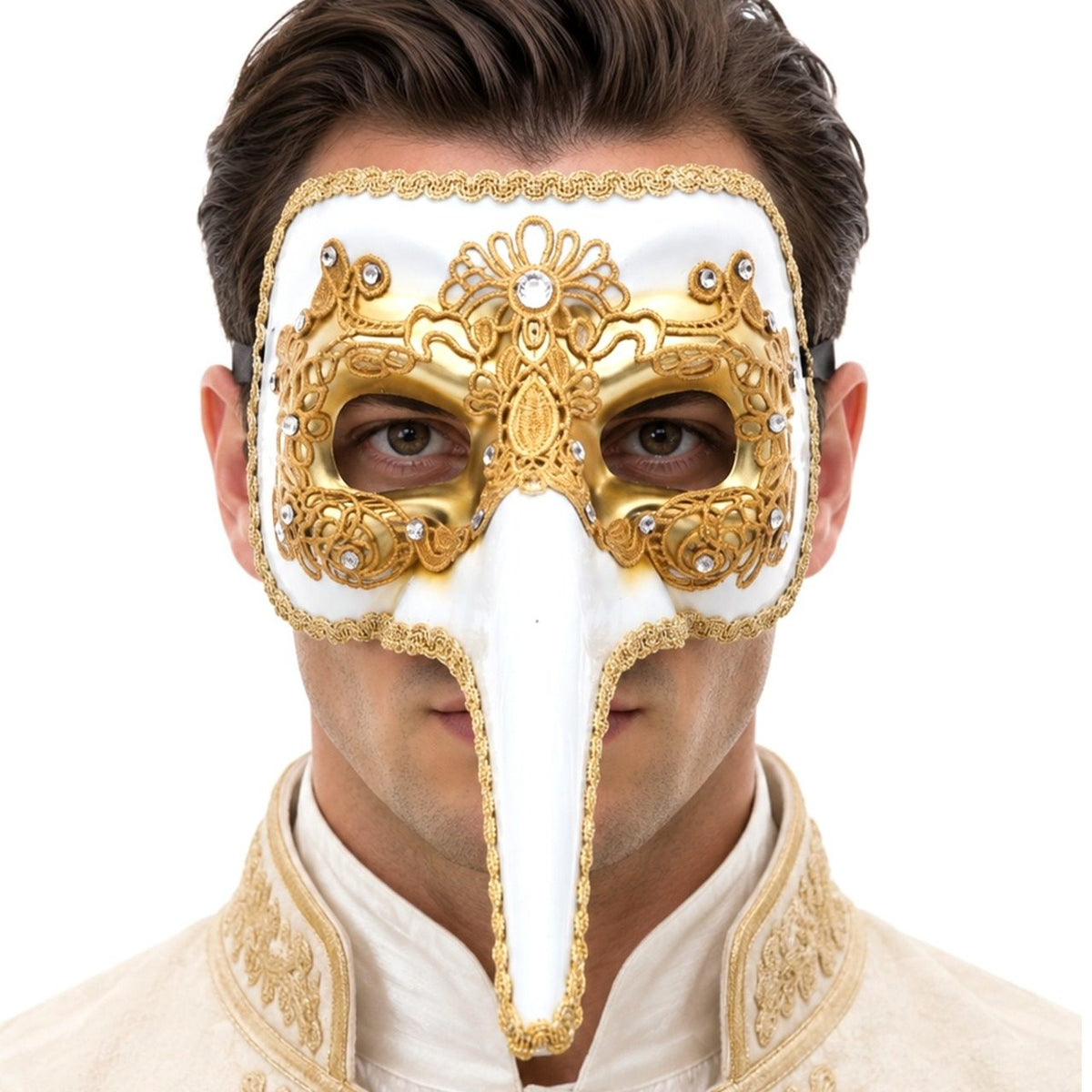 White Long-nosed Venetian Mask