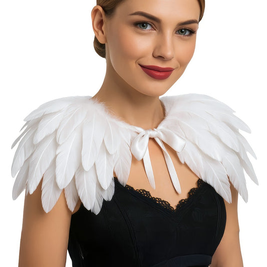 Mini White Feather Cape