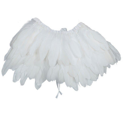 Mini White Feather Cape