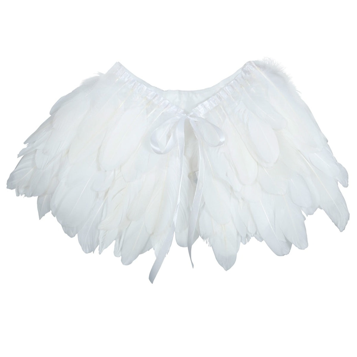 Mini White Feather Cape