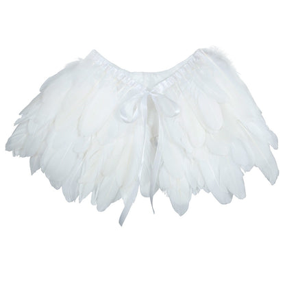 Mini White Feather Cape
