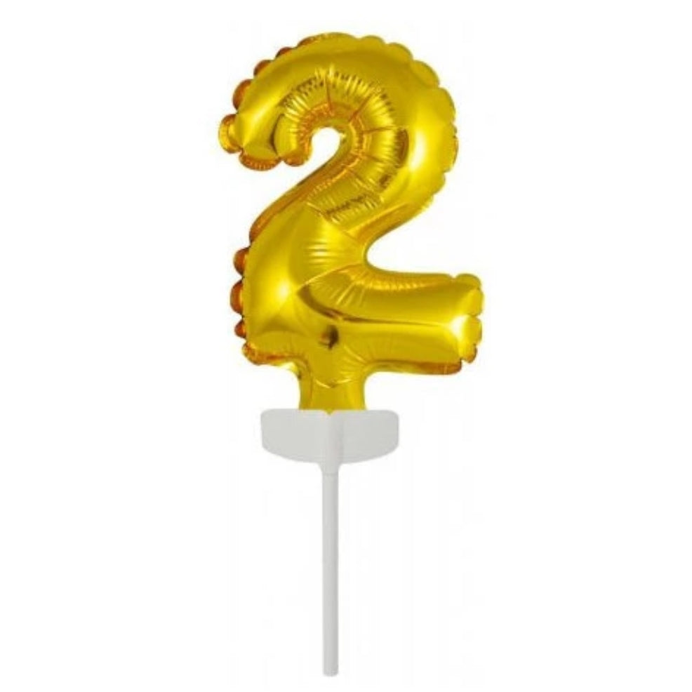 Mini Gold Number 2 Balloon