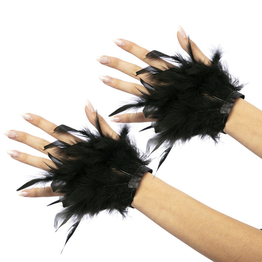 Black Swan Feather Mittens
