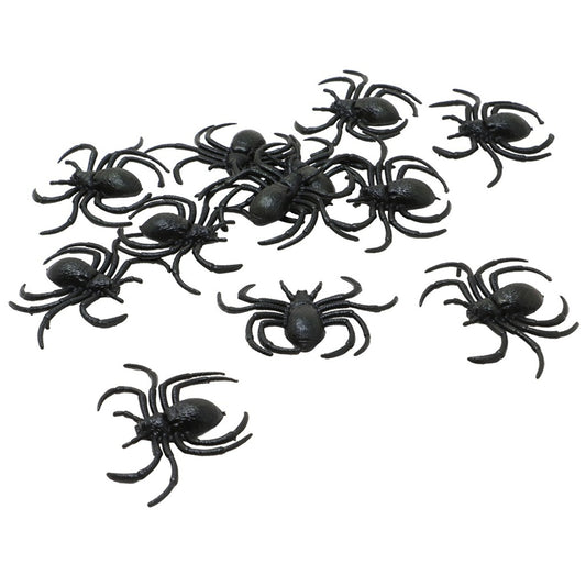 Pack of 12 Black Spiders
