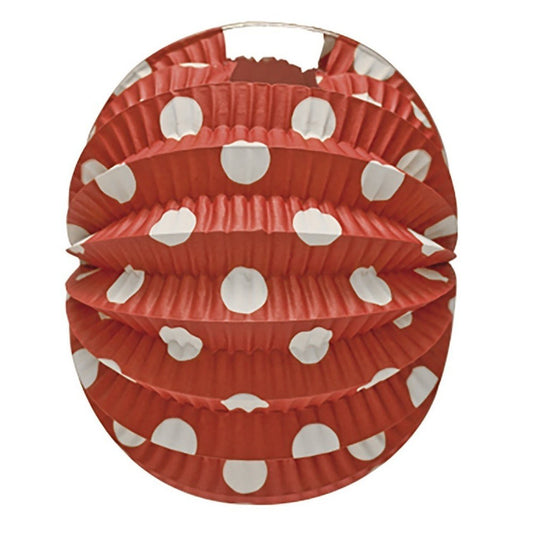 Pack of 12 Red Polka Dot Fairground Lanterns