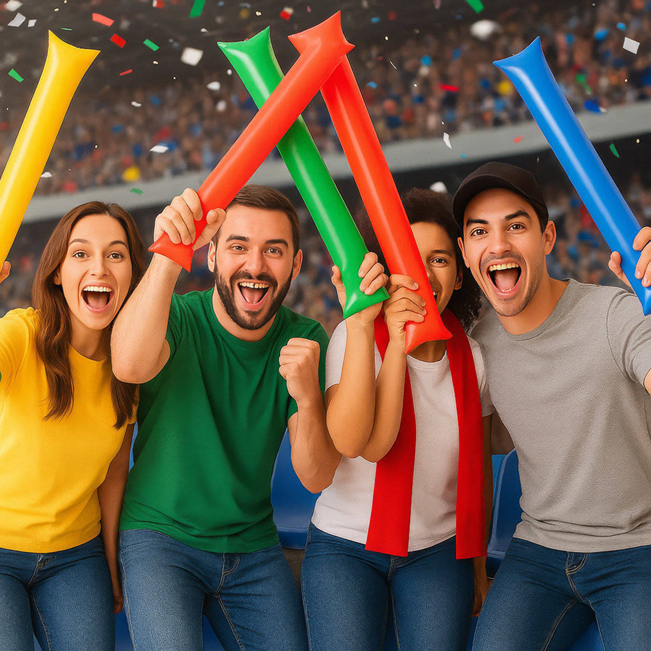 Pack of 2 Inflatable Sticks (Assorted colours)