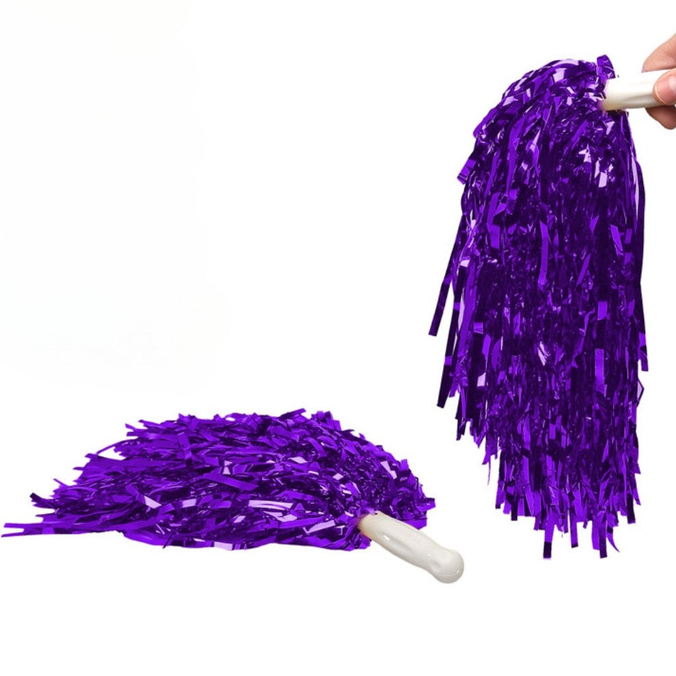 Pack of 2 Metallic Purple Pompoms