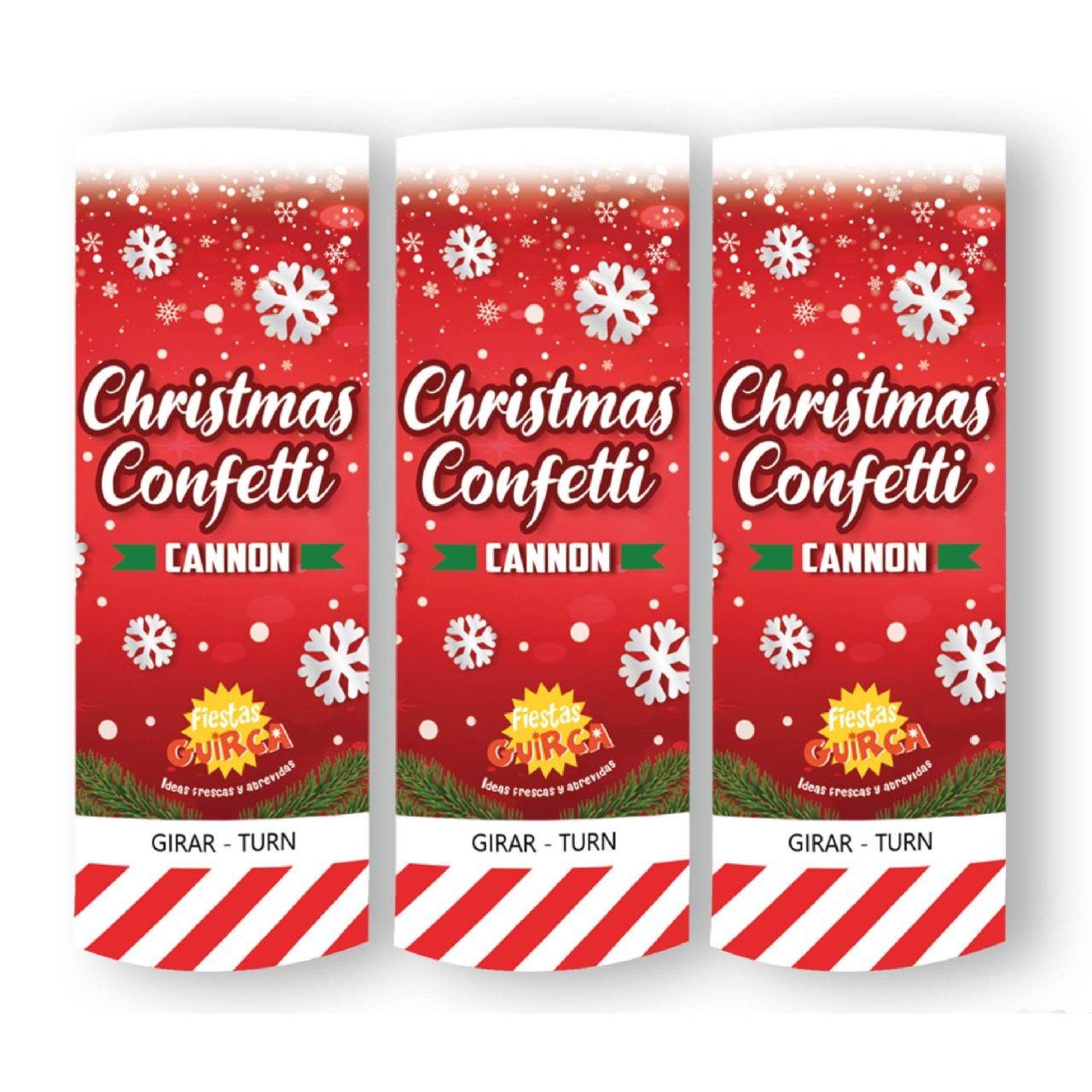 Pack of 3 Christmas Snowflake Confetti Cannons