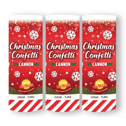 Pack of 3 Christmas Snowflake Confetti Cannons