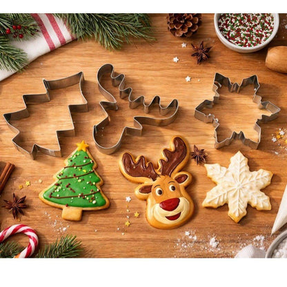 Set of 3 Metal Christmas Cookie Cutters
