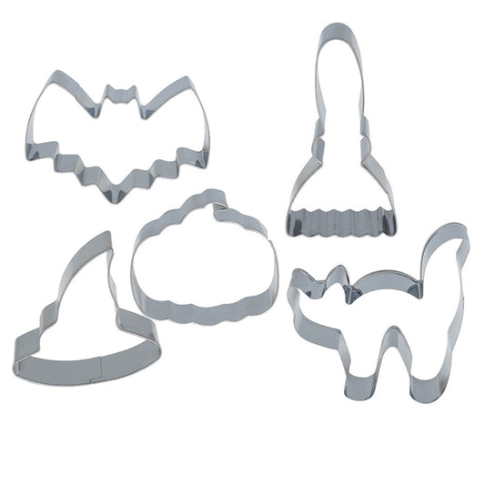 Pack of 5 Metal Halloween Cookie Cutters
