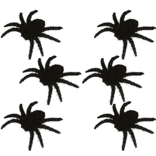 Pack of 6 Furry Spiders