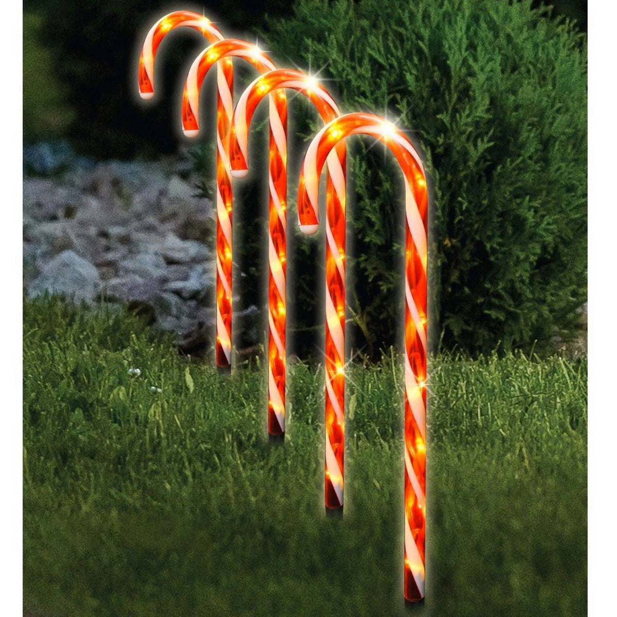 Pack of 6 LED Candy Canes