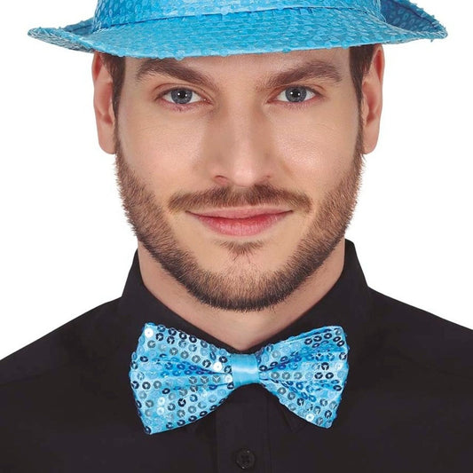 Light Blue Sequin Bow tie