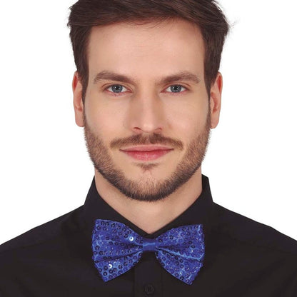 Blue Sequin Bow tie
