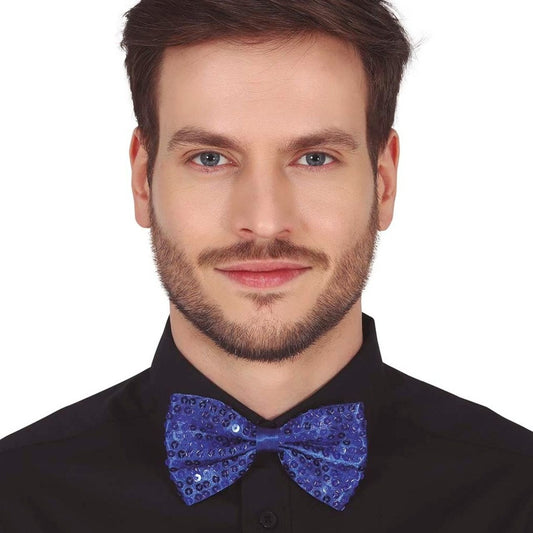 Blue Sequin Bow tie