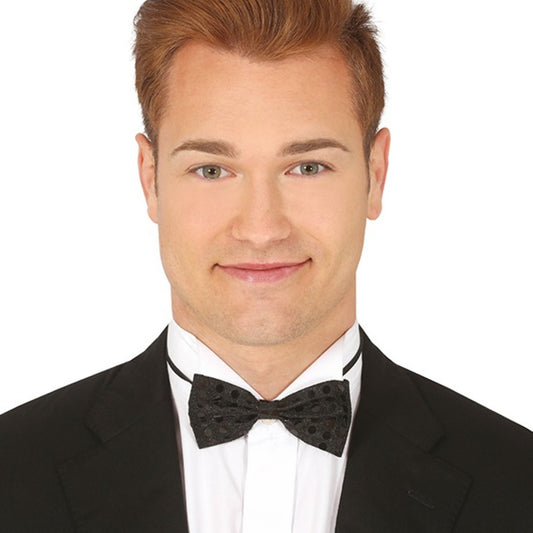 Black Sequin Bow tie