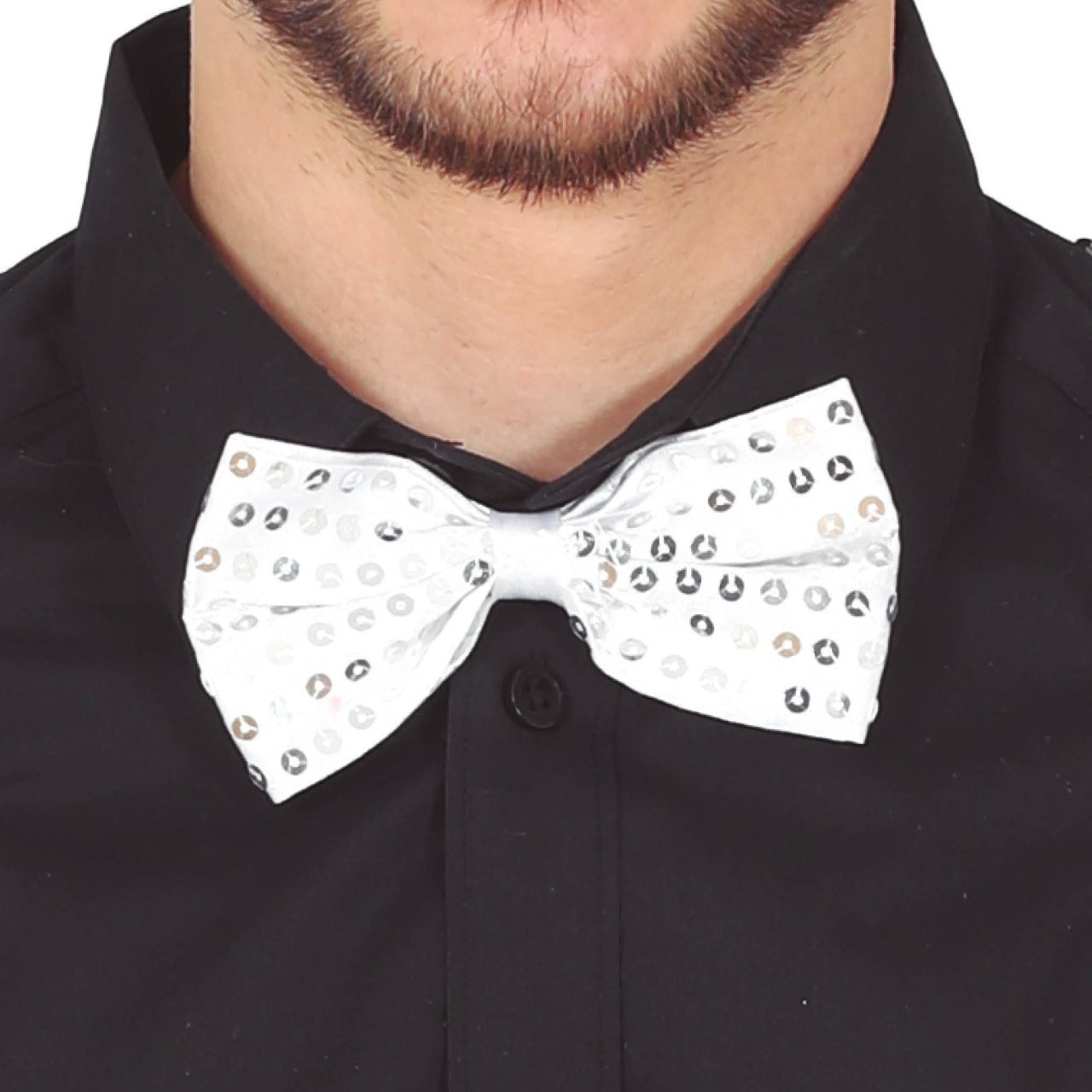 Silver Sequin Bow tie