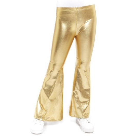 Kids Gold Metallic Flared Trousers