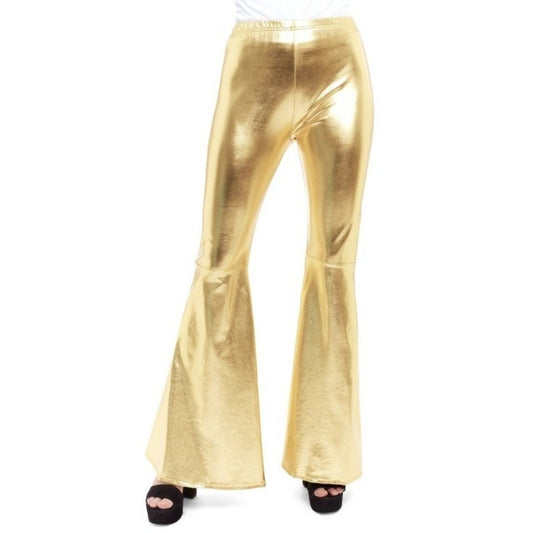 Metallic Gold Flared Trousers