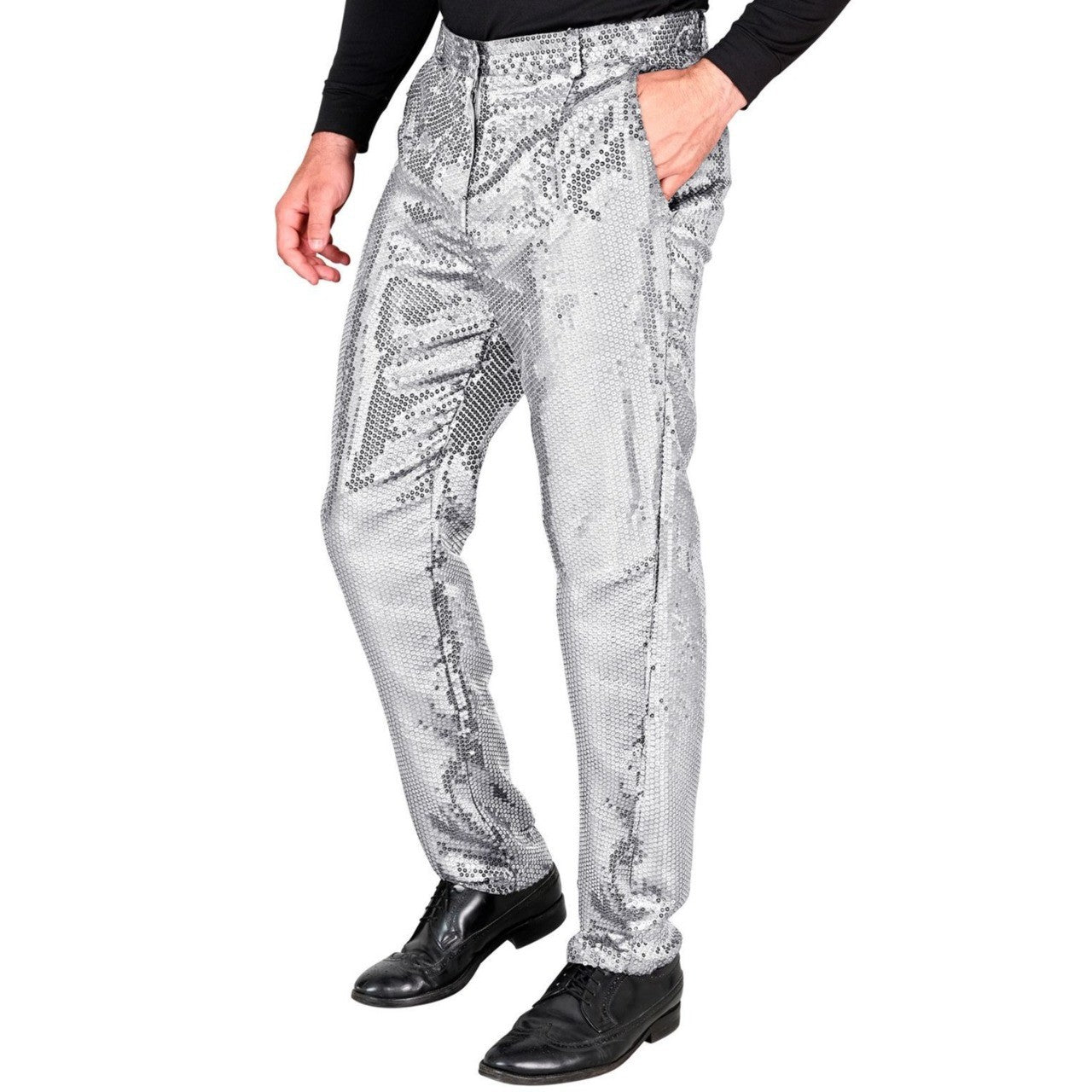 Silver Sequin Trousers