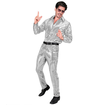 Silver Sequin Trousers
